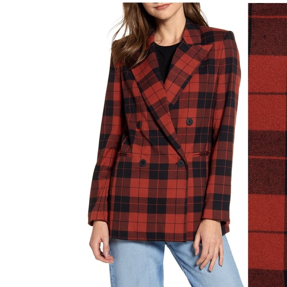 Plaid Double Breasted Blazer - Picture 6 of 13